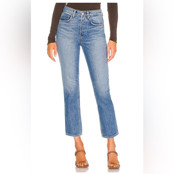 GRLFRND Denim - GRLFRND The Karolina High Rise Straight Crop Jeans. (25)
